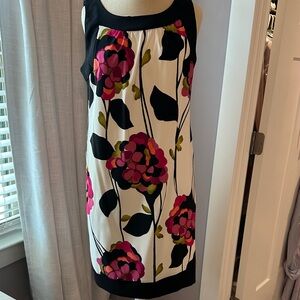 Dressbarn Pink, Black and White Floral Shift Dress